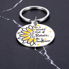 Load image into Gallery viewer, Eulalia Eclogue Sunflower Gifts for Women Key Chains for Mom Friends Sister Her Woman Encouragement Birthday Graduation Christmas Valentine Back to School Anniversary Presents Sunflower Keychain Accessories, Silver, Small
