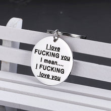 Load image into Gallery viewer, Anniversary Keychain for Him Her I Love You Gifts for Girlfriend Wife Fiancee Women Men Valentines Day Presents for Boyfriend Husband Fiance Funny Keyring Tag for Birthday Christmas