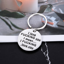 Load image into Gallery viewer, Anniversary Keychain for Him Her I Love You Gifts for Girlfriend Wife Fiancee Women Men Valentines Day Presents for Boyfriend Husband Fiance Funny Keyring Tag for Birthday Christmas