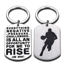 Load image into Gallery viewer, Kobe Gifts for Men Motivational Quote Keychain Mamba Mentality Keyring Tag for Teen Boys Son Athletic Player Hoops Team Coach LA Lakers Fan for Birthday Christmas Basketball Sports Events