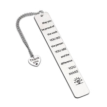 Load image into Gallery viewer, Coworker Gifts for Women Men Thank You Bookmark with Chain for Book Lovers Colleagues Boss Friends Going Away Gift for Coworker Leaving Birthday Retirement Farewell Gifts Female Male Inspirational