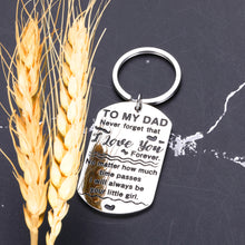 Load image into Gallery viewer, Dad Gifts from Daughter I Love You Keychain for Birthday Christmas Daddy Papa Stepdad Him Men Presents from Kids Girls Women for Father&#39;s Day Valentine’s Day Thanksgiving Anniversary
