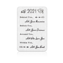 Load image into Gallery viewer, Class of 2021 Gifts, Wallet Graduation Card, College Graduation Gifts for Her Him 2021 Graduation Decorations, Inspirational Gifts for Women Senior Men, Birthday Gifts for Teen Girls high school boys
