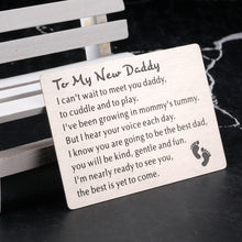 Load image into Gallery viewer, New Dad Gifts for Men Daddy to Be First Time Wallet Card Insert Fathers Day Gift for Dad Expectant Father to Be Husband from Wife Pregnancy Baby Announcement Gift for Soon to Be Dad Birthday Christmas
