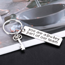 Load image into Gallery viewer, Keychains for Women, Thank You Gifts, Bulk Gifts for Coworkers, Farewell Gifts, Employee Appreciation Gifts, You’re A Key Part of Our Team Keychain for Men Gifts for Christmas
