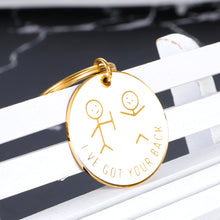 Load image into Gallery viewer, Best Friend Gift for Women Men Funny Christmas Keychain Gifts for Friends Besties Friendship Gifts I’ve Got Your Back Stick Figures for Son Daughter Sister Birthday Valentine Graduation Present
