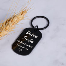 Load image into Gallery viewer, Stocking Stuffers for Men Boyfriend Christmas Gifts for Men Husband Valentine’s Day Gifts for Him Boyfriend Gifts from Girlfriend Birthday Anniversary for Husband Fiance Drive Safe Keychain from Wife
