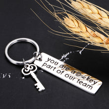 Load image into Gallery viewer, Keychains for Women, Thank You Gifts, Bulk Gifts for Coworkers, Farewell Gifts, Employee Appreciation Gifts, You’re A Key Part of Our Team Keychain for Men Gifts for Christmas
