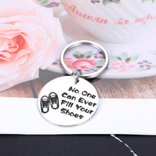 Load image into Gallery viewer, Retirement Gifts Coworker keychain No One Can Ever Fill Your Shoes Keyring for Women Men Him Her Leaving Presents for Friends Colleague Appreciation Secretary Employee Staff Pendant
