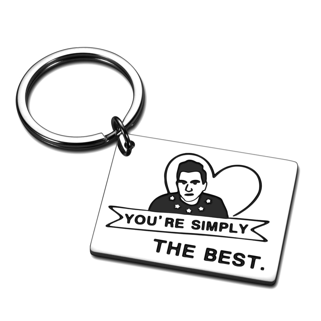 Gifts for Boyfriend Simply The Best Keychain Valentines Day Gifts for Him Her Anniversary for Husband Couple Gifts Best Friend Birthday Gifts for Women Men Schitt C Fans