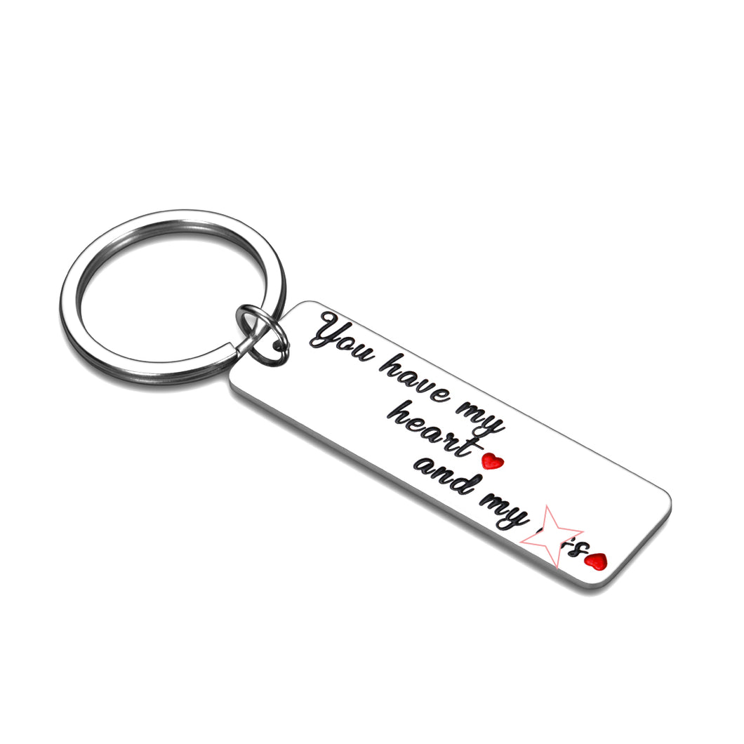 Boyfriend Christmas Gifs for Men Valentines Day Keychain for Husband Anniversary for Him Engagement Wedding Present for Couples You Have My Heart Birthday Jewelry