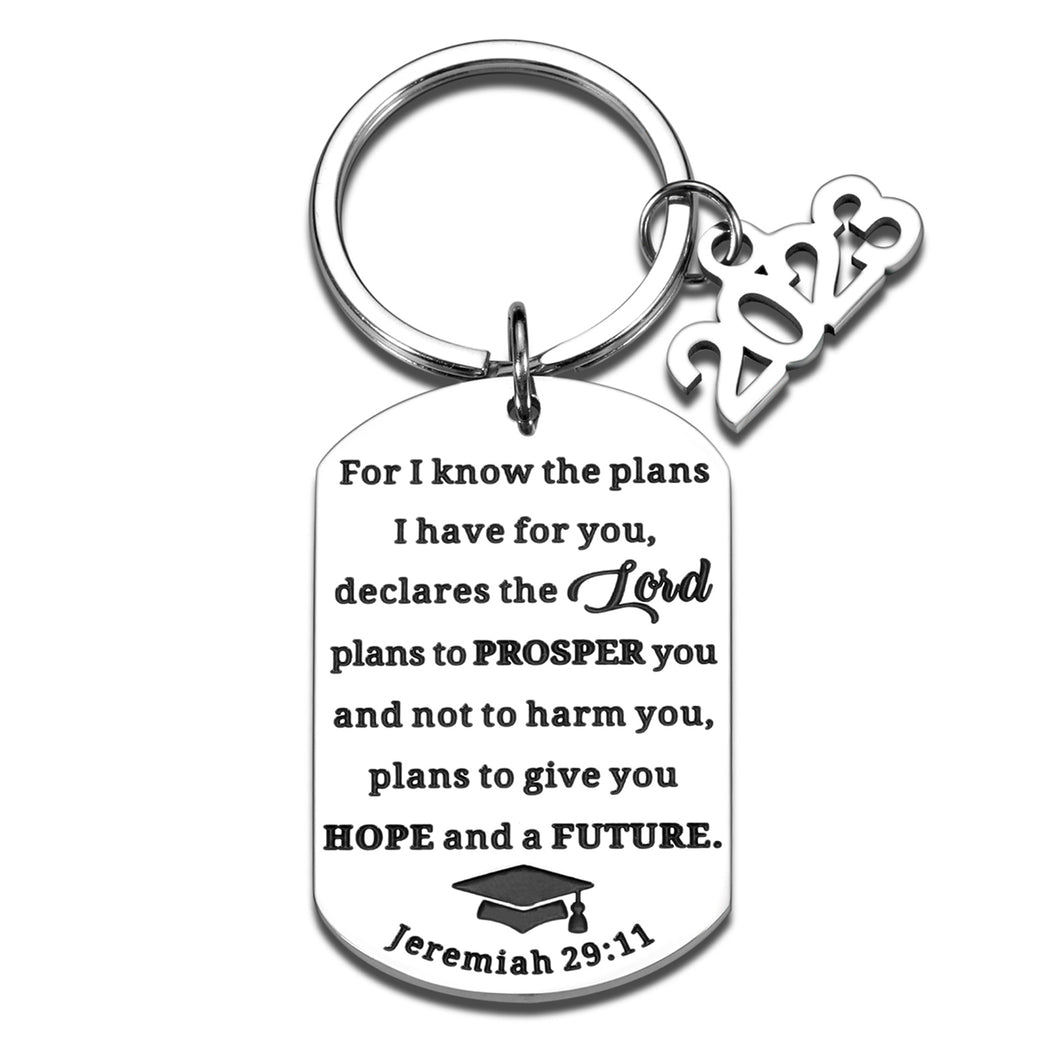 Class of 2023 Graduation Gifts Keychain 2023 Medical High School College Graduation Gifts for Her Him Daughter Son Nurses Inspirational Christian Bible Grad Gifts for Women Men Friends Senior Students